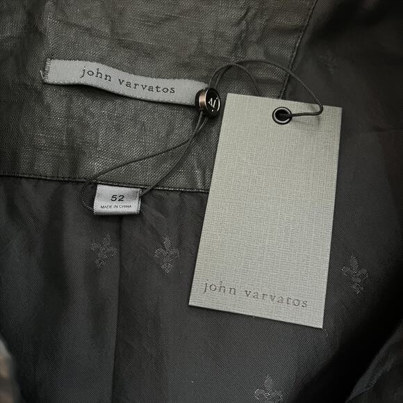 John Varvatos Men Garment-Washed Zip Jacket in Black Size 52EU/22US - Picture 7 of 11